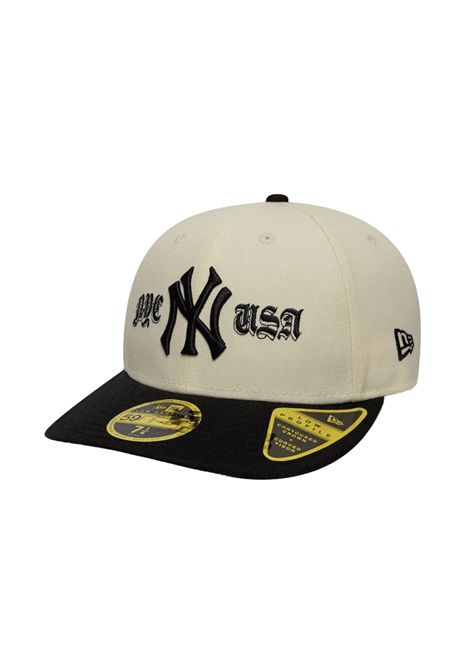 Cappello New Era 59FIFTY Fitted Low Profile New York Yankees MLB Cooperstown Crema Nero Unisex NEW ERA | Cappelli | 60771843-